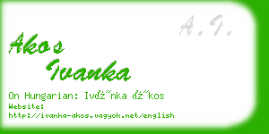 akos ivanka business card